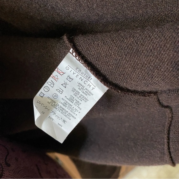 Vintage 80s Givenchy Couture Sz 42 Wool Cashmere Button Front Hoodie Sweater - Picture 7 of 11